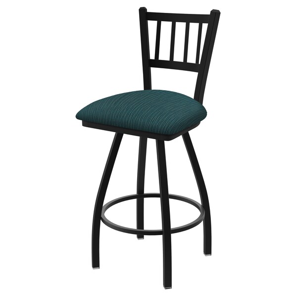 36" Swivel Bar Stool, Black Wrinkle, Graph Tidal Seat
